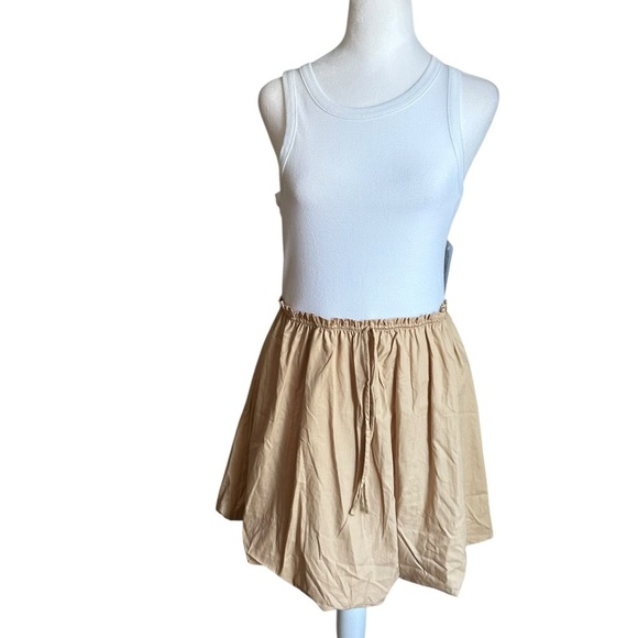 Derek Heart White Tan Sleeveless Mini Dress Size Small NWT - Picture 1 of 17